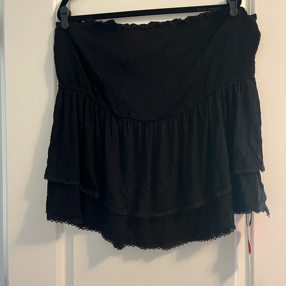 Cider black strapless peplum top